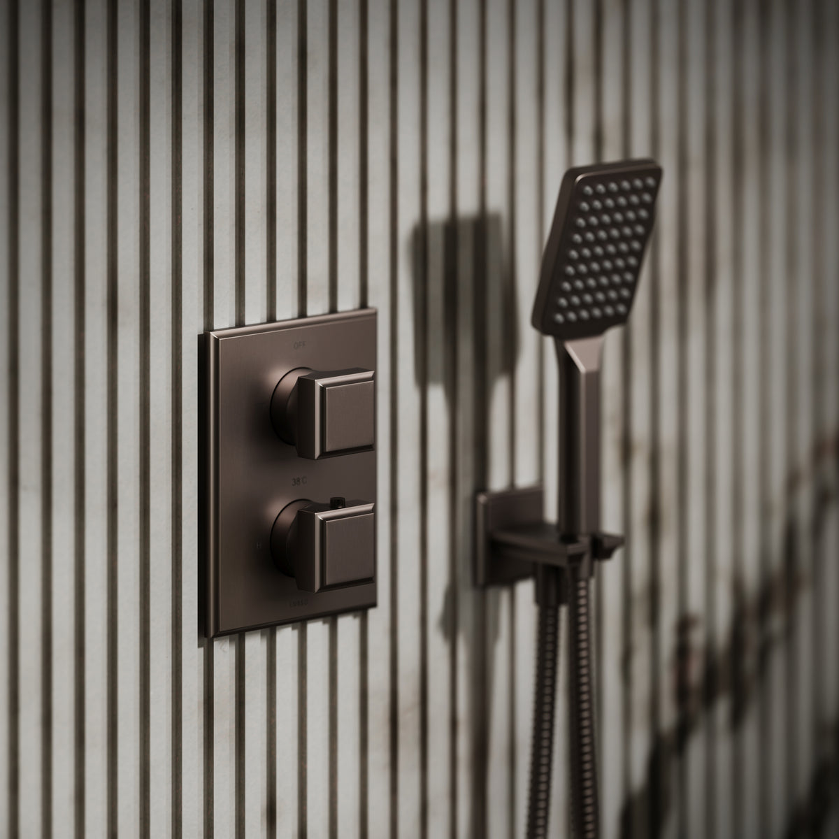 Baroque Deep Bronze Thermostatic Shower with Handheld Shower