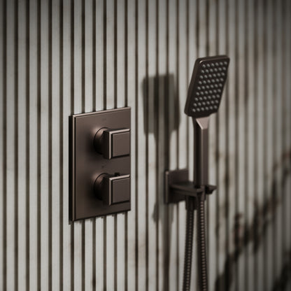 Baroque Deep Bronze Thermostatic Shower with Handheld Shower