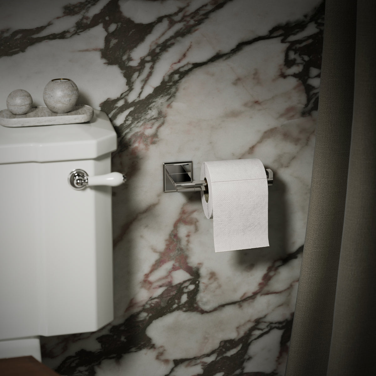 Baroque Chrome Toilet Roll Holder