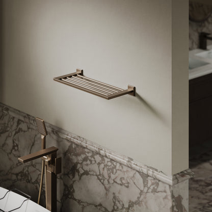 Baroque Brushed Bronze Towel Shelf