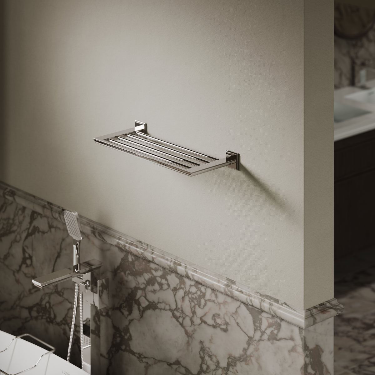 Baroque Chrome Towel Shelf