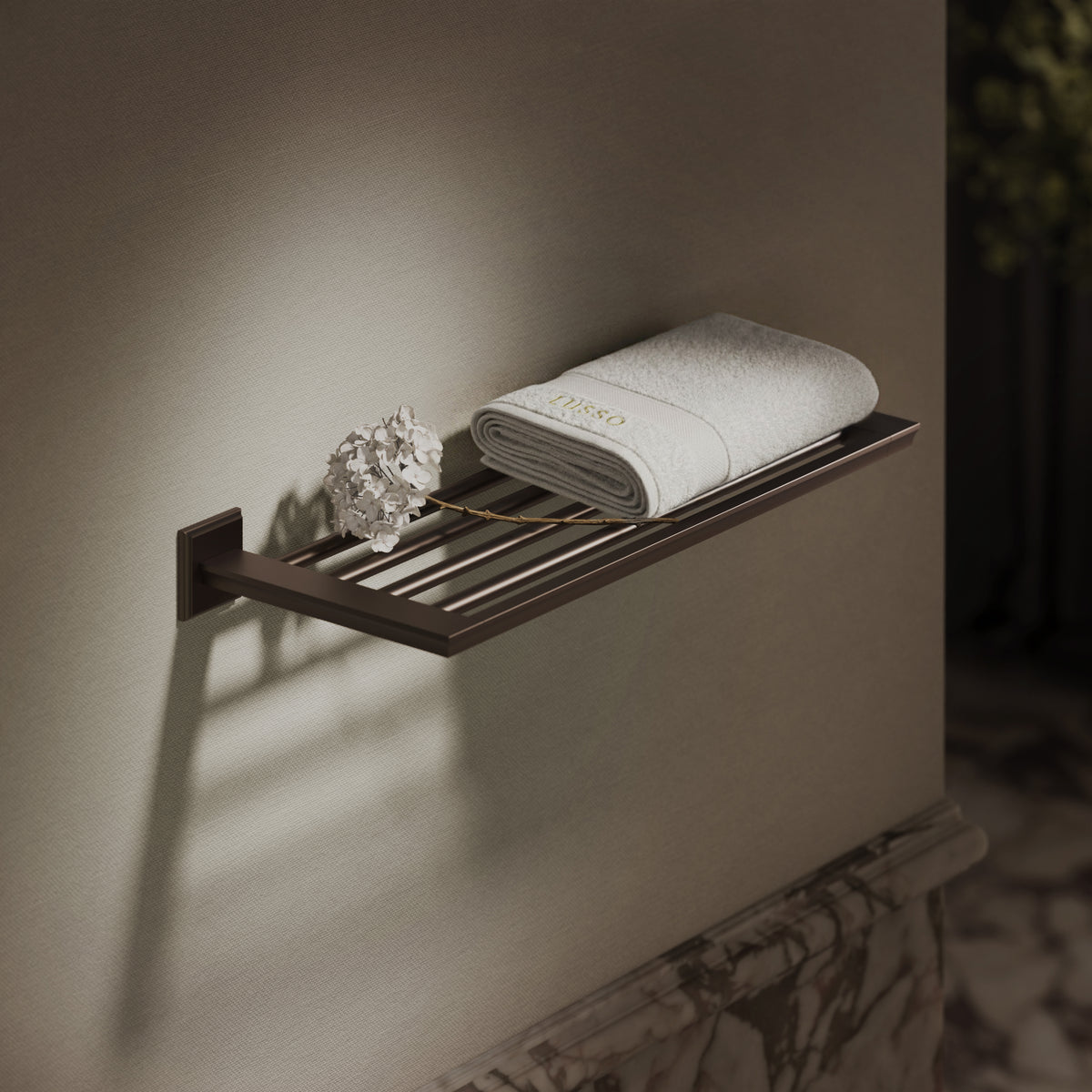Baroque Deep Bronze Towel Shelf