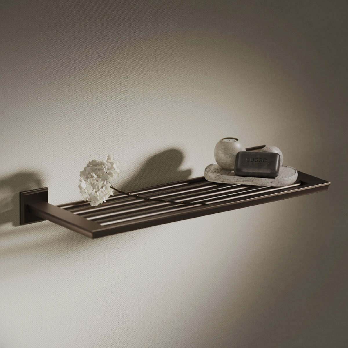Baroque Deep Bronze Towel Shelf