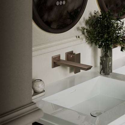 Baroque Brushed Bronze Wall Mounted Basin Mixer Tap V2
