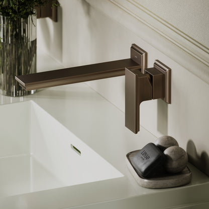 Baroque Brushed Bronze Wall Mounted Basin Mixer Tap V2