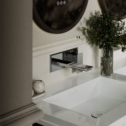 Baroque Chrome Wall Mounted Basin Mixer Tap