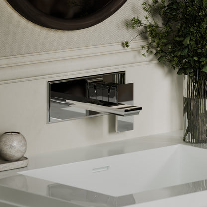 Baroque Chrome Wall Mounted Basin Mixer Tap