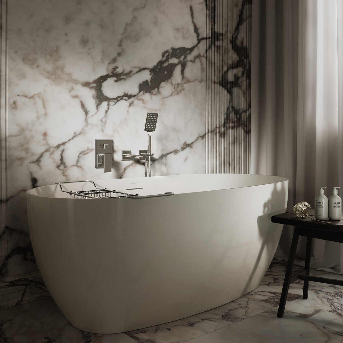 Baroque Chrome Wall Mounted Bath Shower Mixer Tap