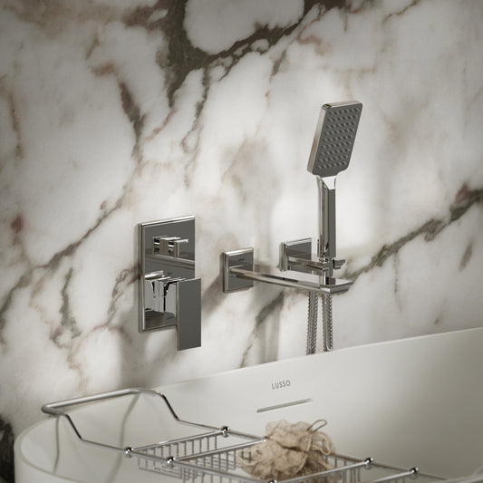 Baroque Chrome Wall Mounted Bath Shower Mixer Tap