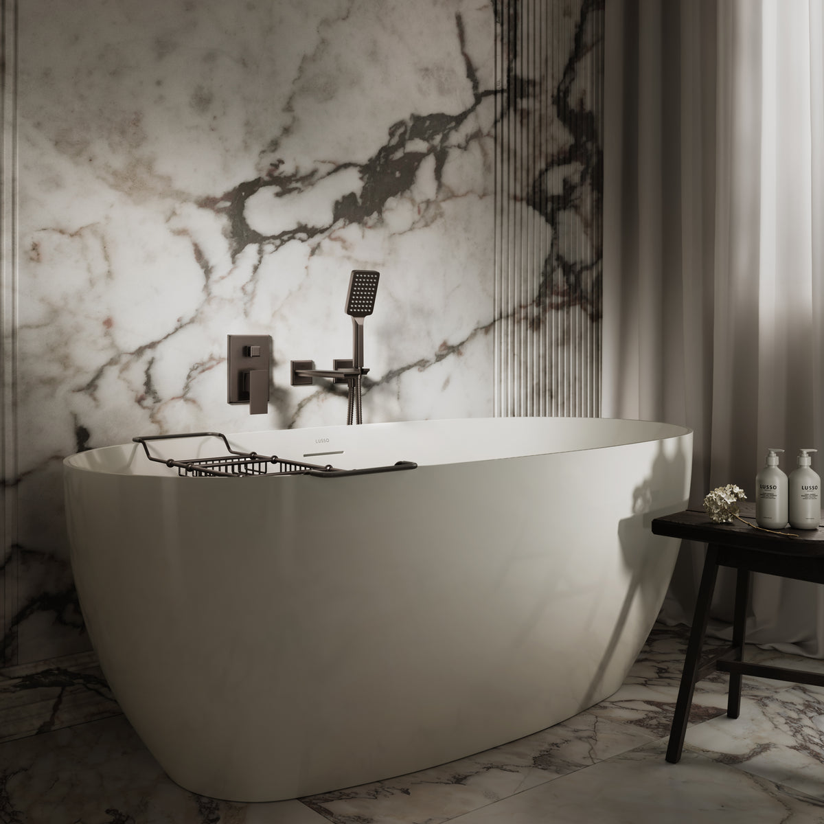 Baroque Deep Bronze Wall Mounted Bath Shower Mixer Tap