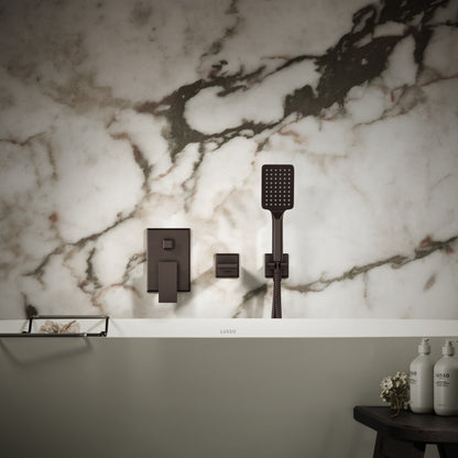 Baroque Deep Bronze Wall Mounted Bath Shower Mixer Tap