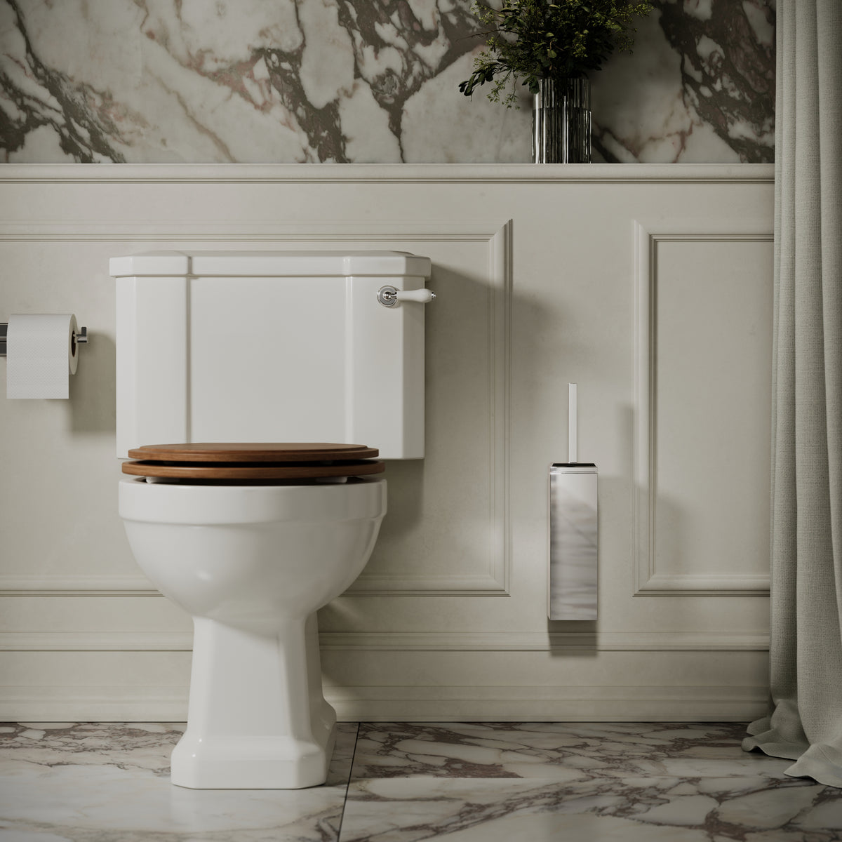 Baroque Chrome Wall Mounted Toilet Brush