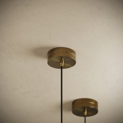 Luminosa Alabaster LED IP20 Pendant Light Burnished Brass 400mm
