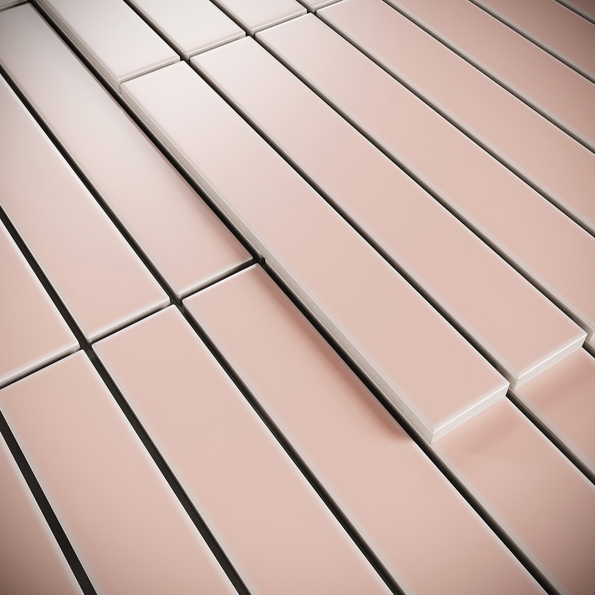 Baton Mosaic Angelic Pink Matte Porcelain Mosaic Tile Sample
