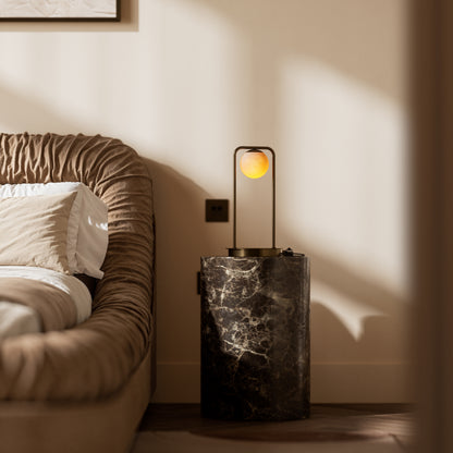 Amelie Alabaster & Burnished Brass Table Lamp