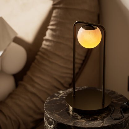 Amelie Alabaster & Burnished Brass Table Lamp