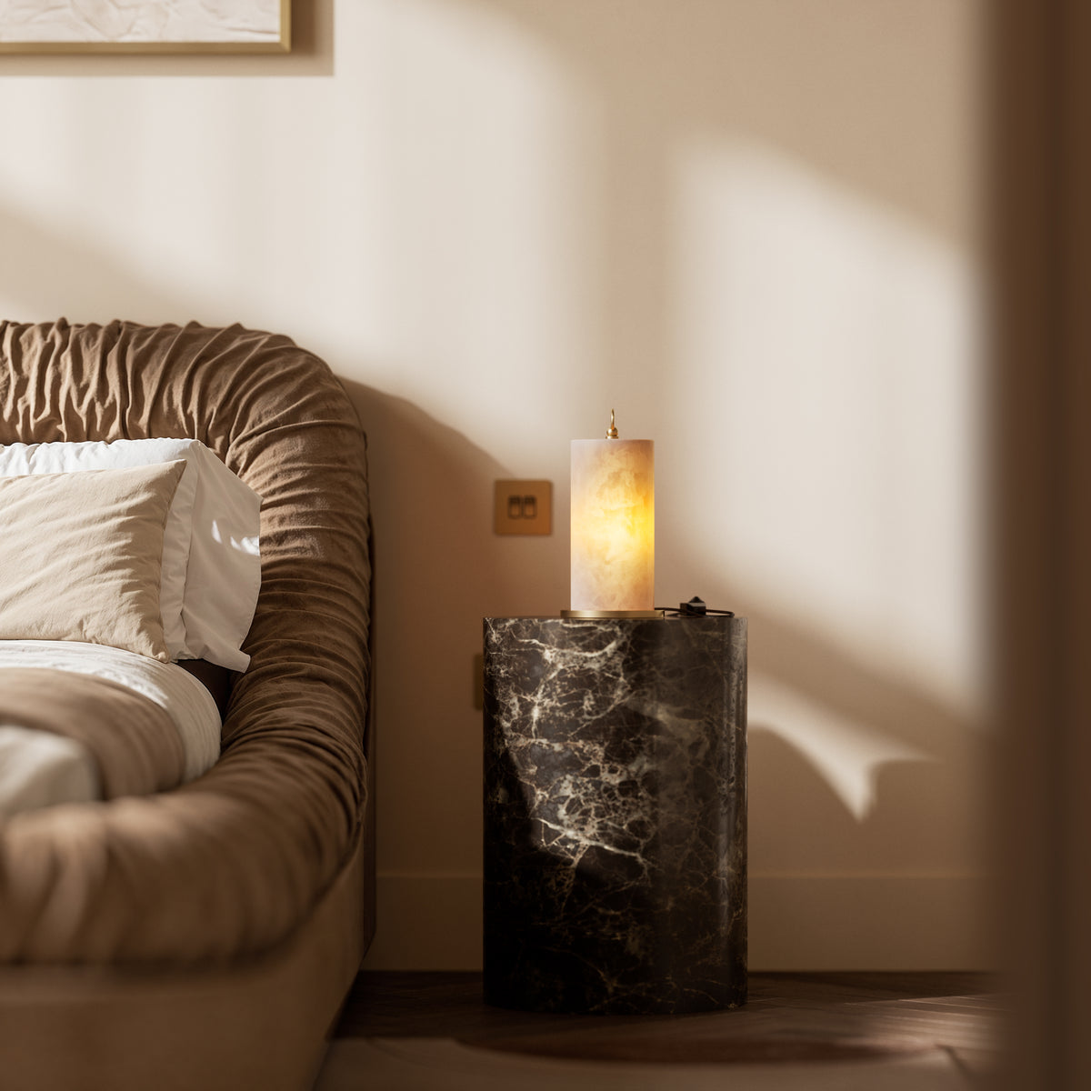 Ciara Alabaster & Brushed Gold Table Lamp