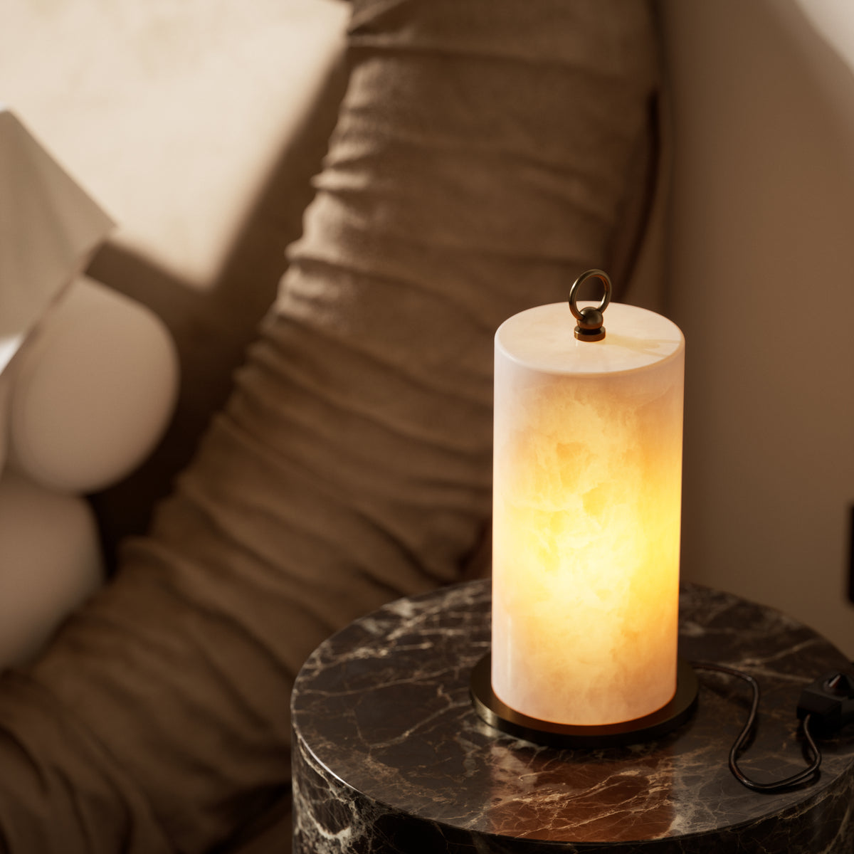 Ciara Alabaster & Burnished Brass Table Lamp