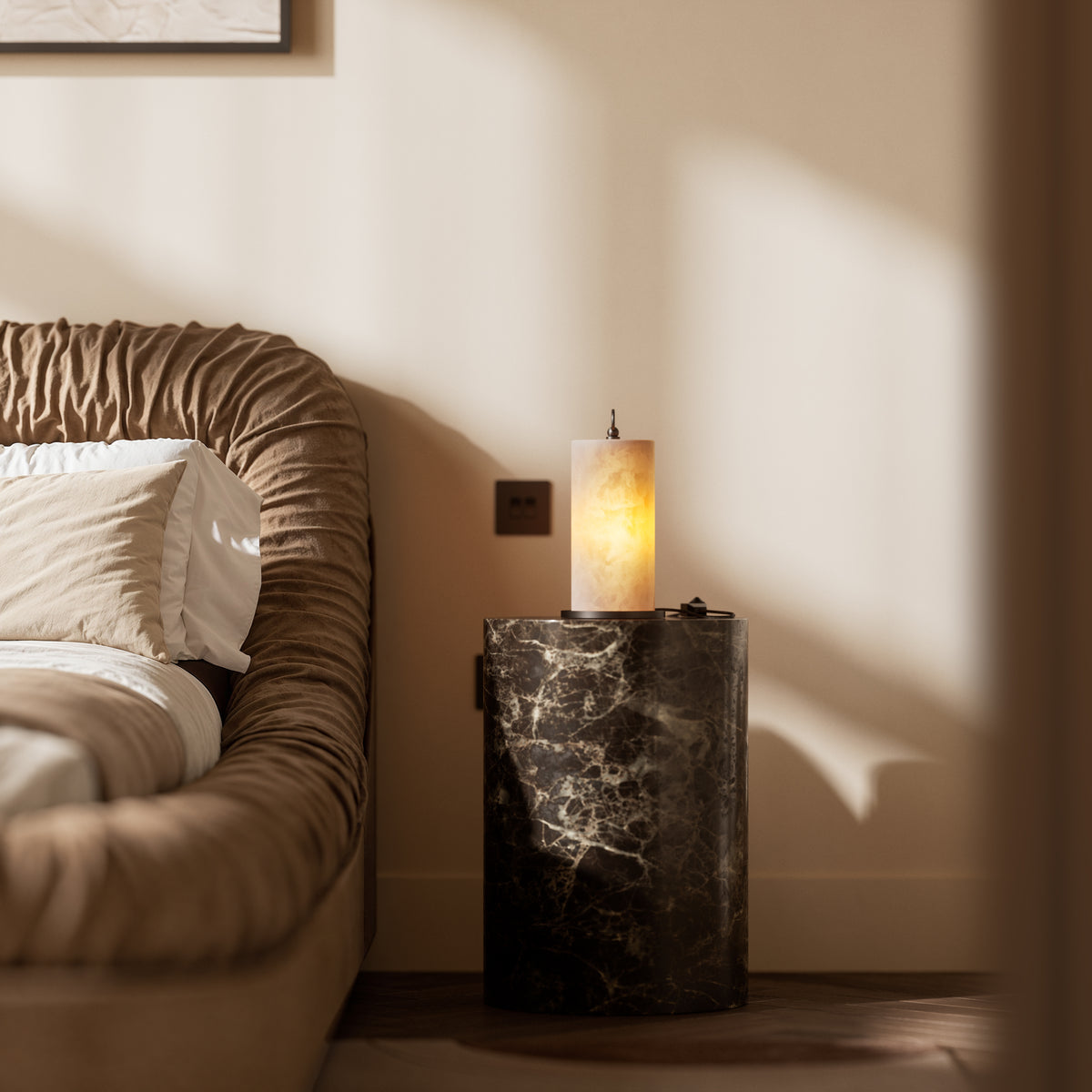 Ciara Alabaster & Deep Bronze Table Lamp