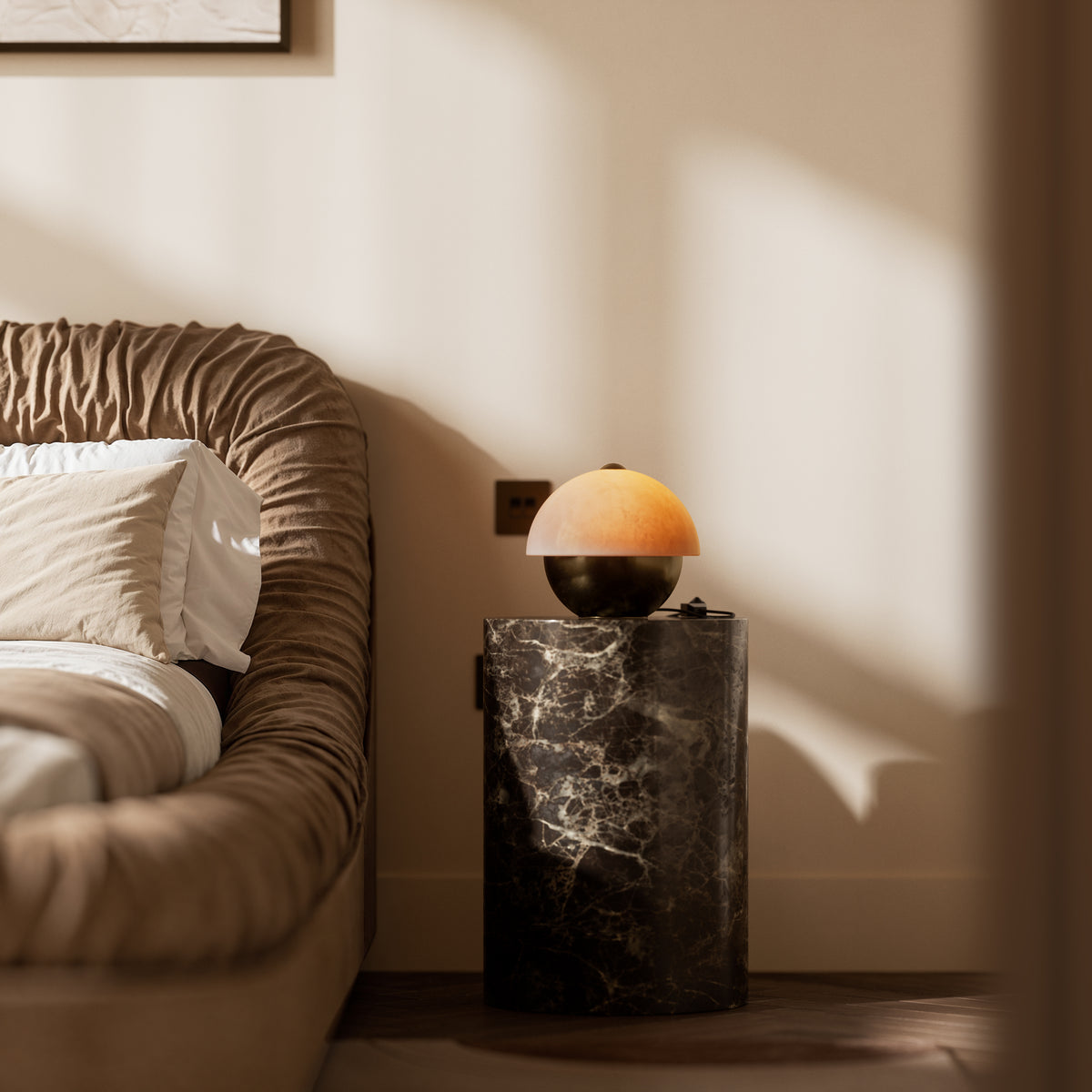 Gia Alabaster & Burnished Brass Table Lamp