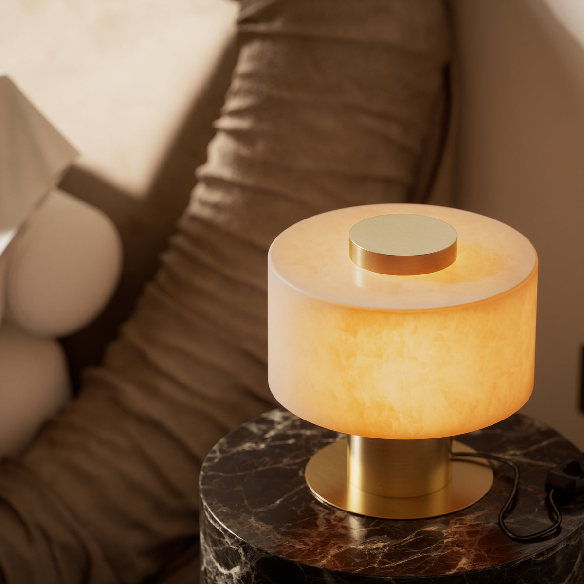 Odette Alabaster & Brushed Gold Table Lamp