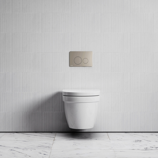 Berkeley Traditional Wall Hung Rimless Toilet with Concealed Cistern Frame and Round Flush Plate