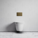Berkeley Traditional Wall Hung Rimless Toilet with Concealed Cistern Frame and Aged Bronze Flush Plate