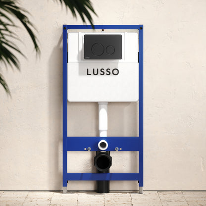 Senza Concealed Dual Flush Cistern & Frame with Round Flush Plate
