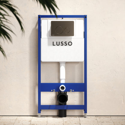 Senza Concealed Dual Flush Cistern & Frame with Round Flush Plate