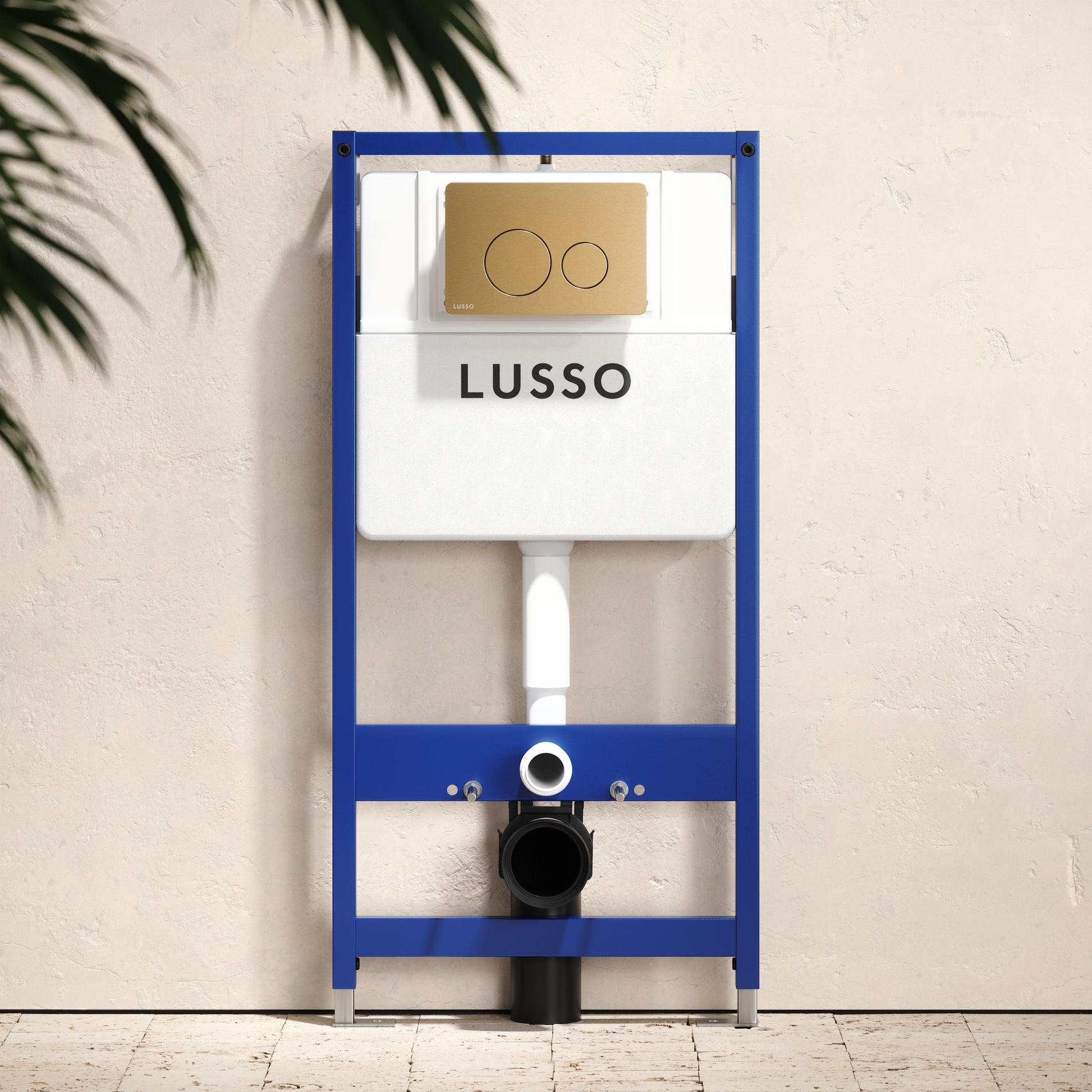 Senza Concealed Dual Flush Cistern & Frame with Round Flush Plate