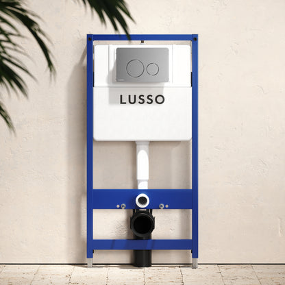 Senza Concealed Dual Flush Cistern & Frame with Round Flush Plate