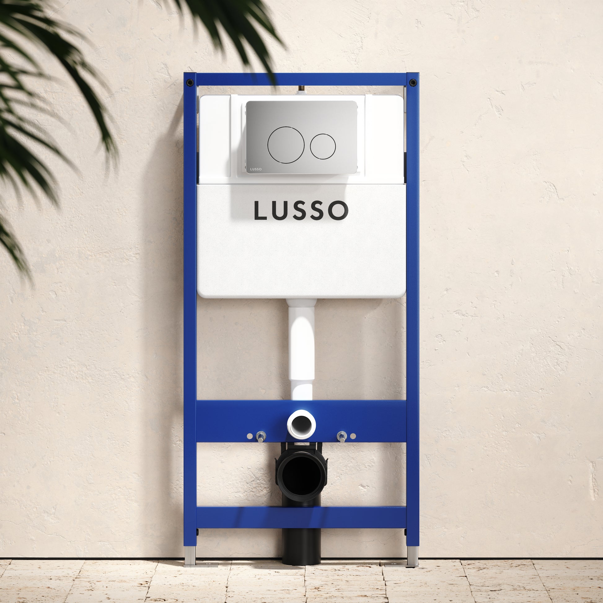 Senza Concealed Dual Flush Cistern & Frame with Round Flush Plate