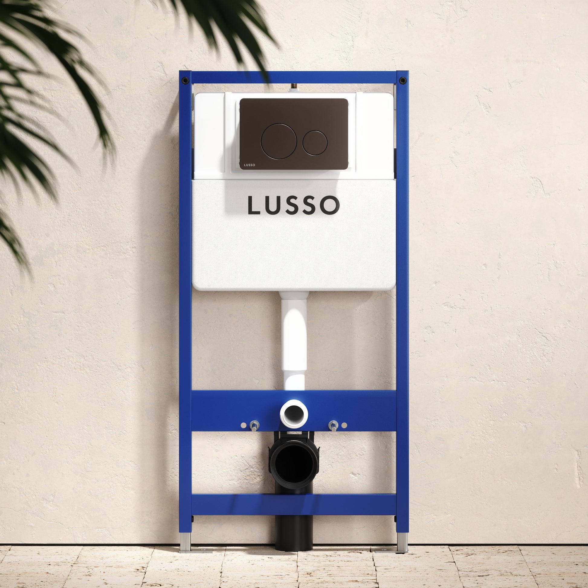Senza Concealed Dual Flush Cistern & Frame with Round Flush Plate