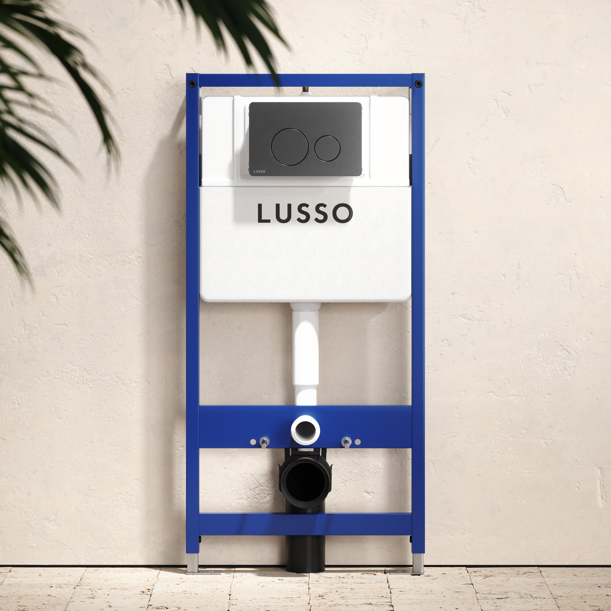 Senza Concealed Dual Flush Cistern & Frame with Round Flush Plate