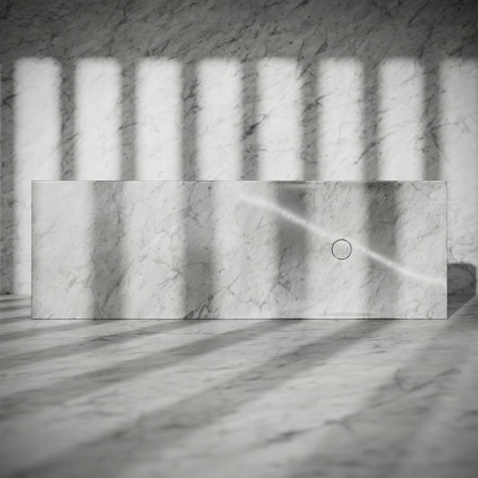 Levitare Carrara Marble Ultra Thin Wall Mounted Basin 1200mm (Offset Waste)