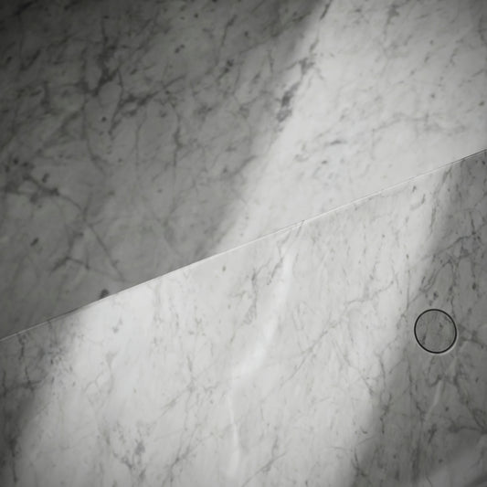 Levitare Carrara Marble Ultra Thin Wall Mounted Basin 1200mm (Offset Waste)