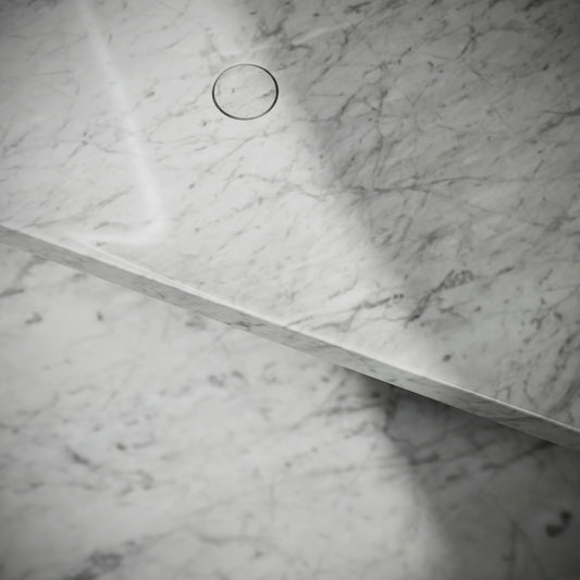 Levitare Carrara Marble Ultra Thin Wall Mounted Basin 1200mm (Offset Waste)
