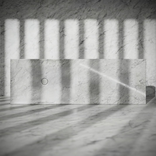 Levitare Carrara Marble Ultra Thin Wall Mounted Basin 1200mm (Offset Waste)