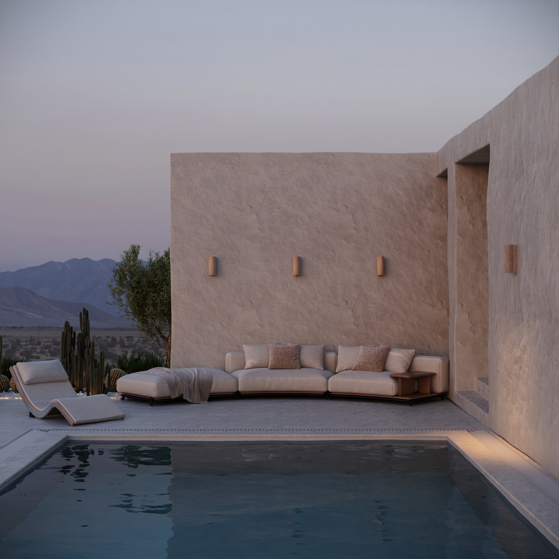 Calabria Travertine Round Wall Sconce Light 290mm