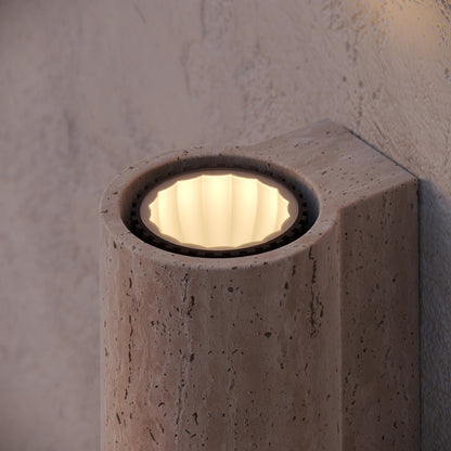 Calabria Travertine Round Wall Sconce Light 290mm