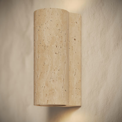 Calabria Travertine Round Wall Sconce Light 290mm