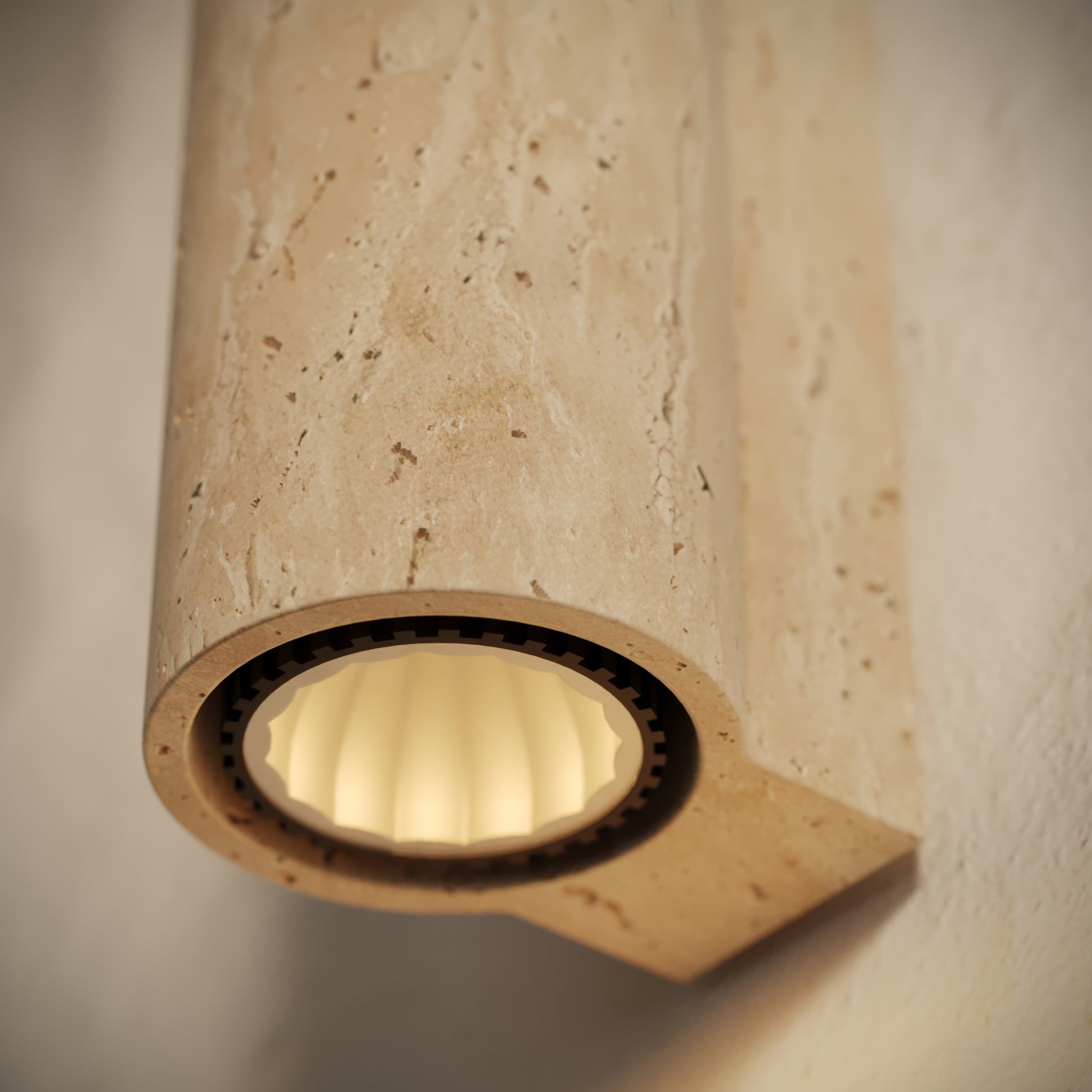 Calabria Travertine Round Wall Sconce Light 290mm