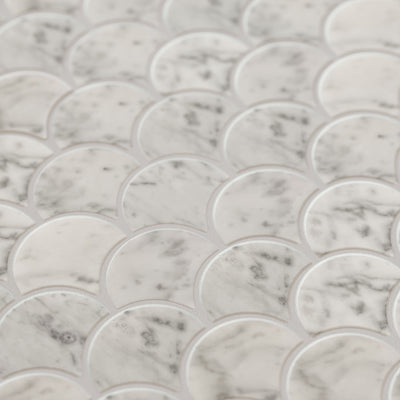 Capella Carrara Marble Mosaic Tile Sample