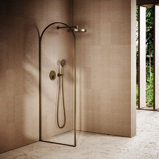 Casa Curved Arch Aged Bronze Shower Screen (ALL SIZES)