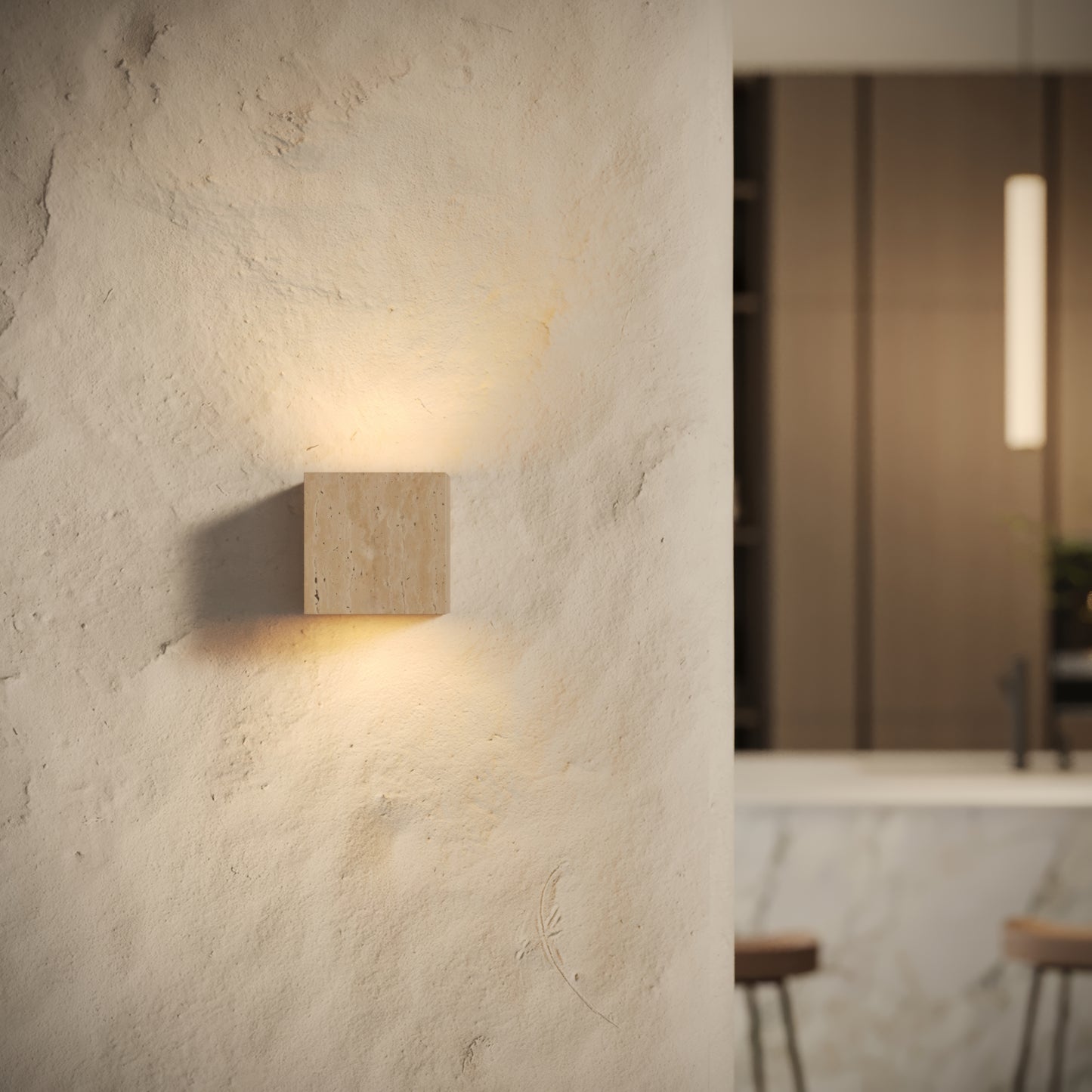 Cassia Travertine Wall Sconce Light 120mm