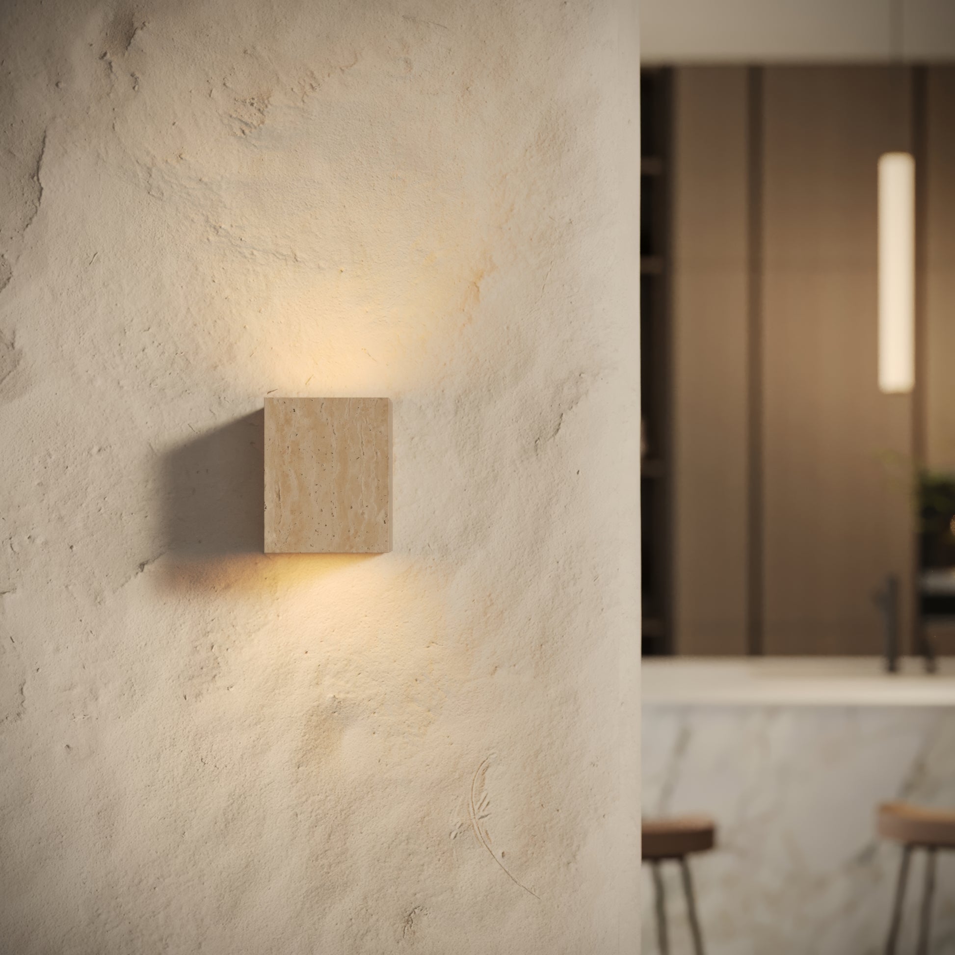 Cassia Travertine Wall Sconce Light 150mm
