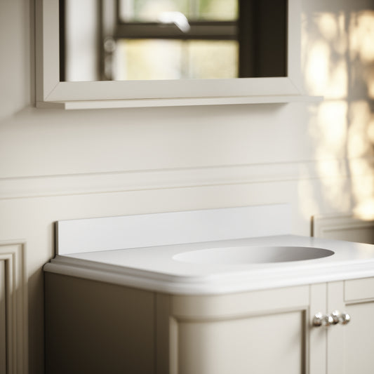 Connaught & Charsley Polished White Upstand 800mm