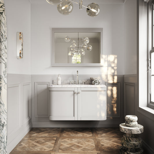 Charsley Matte Stone Carrara Marble Wall Mounted Vanity Unit 1000mm