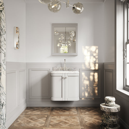 Charsley Matte Stone Carrara Marble Wall Mounted Vanity Unit 600mm