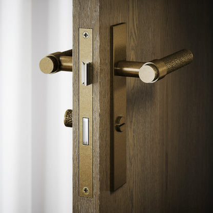 Chester Aged Bronze Hammered Bathroom WC Handle & Plate Thumbturn Set